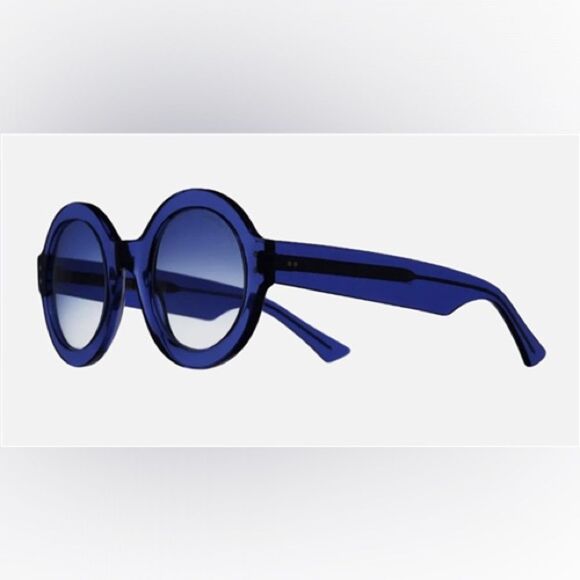 Cutler & Gross 1377 Blue Round Sunglasses - Picture 2 of 2